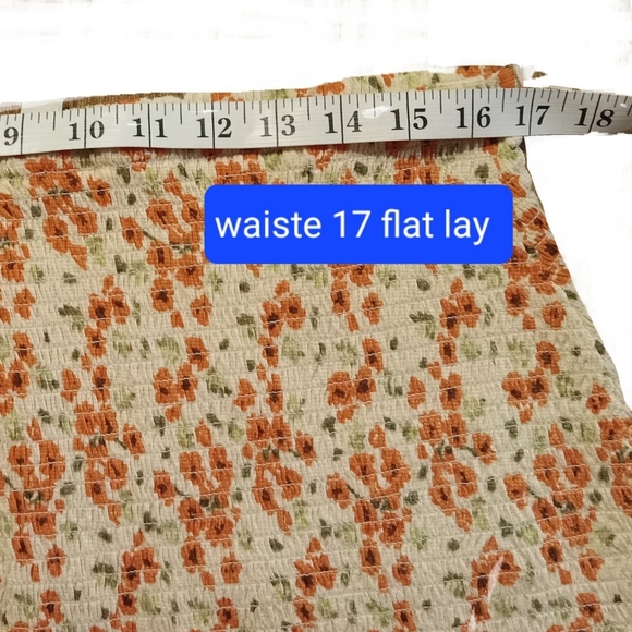 Cato Mini Skirt Shirred Ruffle Orange Floral Womens XL Cottage Flirty New w/ Tag - Picture 9 of 12